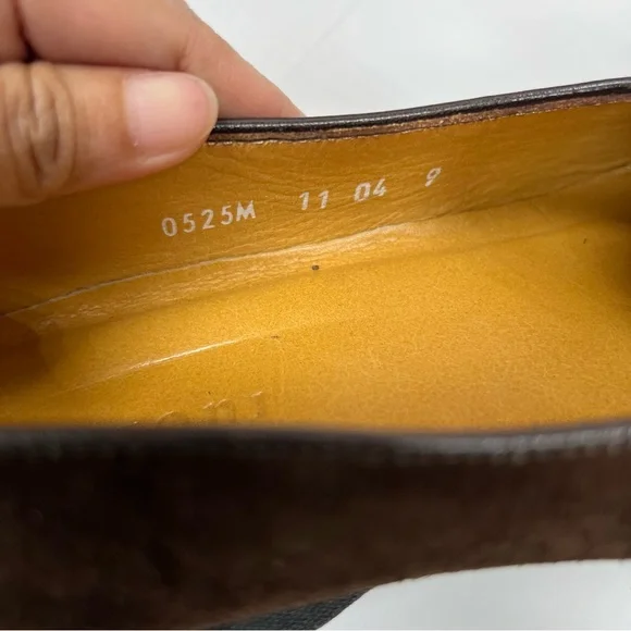 A.TESTONI Brown Suede Slip On Loafers Men’s Size 9 - Picture 6 of 13